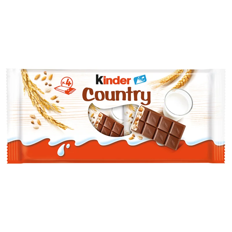 Kinder Country-chocolate con leche y cereales, 94g, 4 unidades