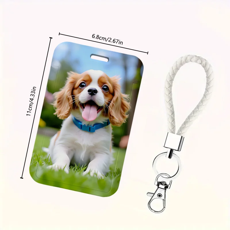 DIY Custom Dog Photo Keychain Card Holder ID Card and Student ID Card Protective Sleeve Bank Card Protective Sleeve Rear cover