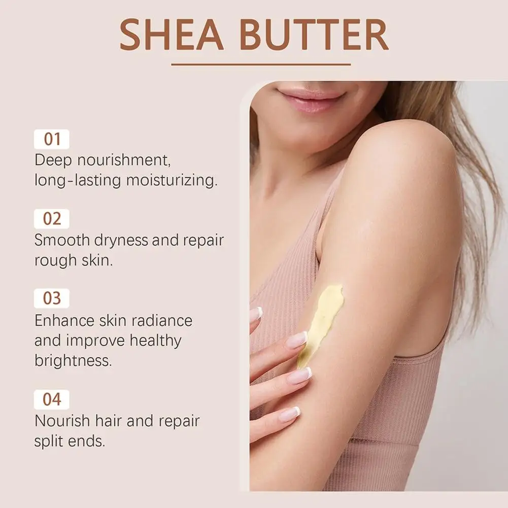 120 جرام زبدة الشيا الخام العضوية، كريم مرطب زبدة الشيا الخام الطبيعي غير المكرر للترطيب المغذي للعناية بالجسم والشعر