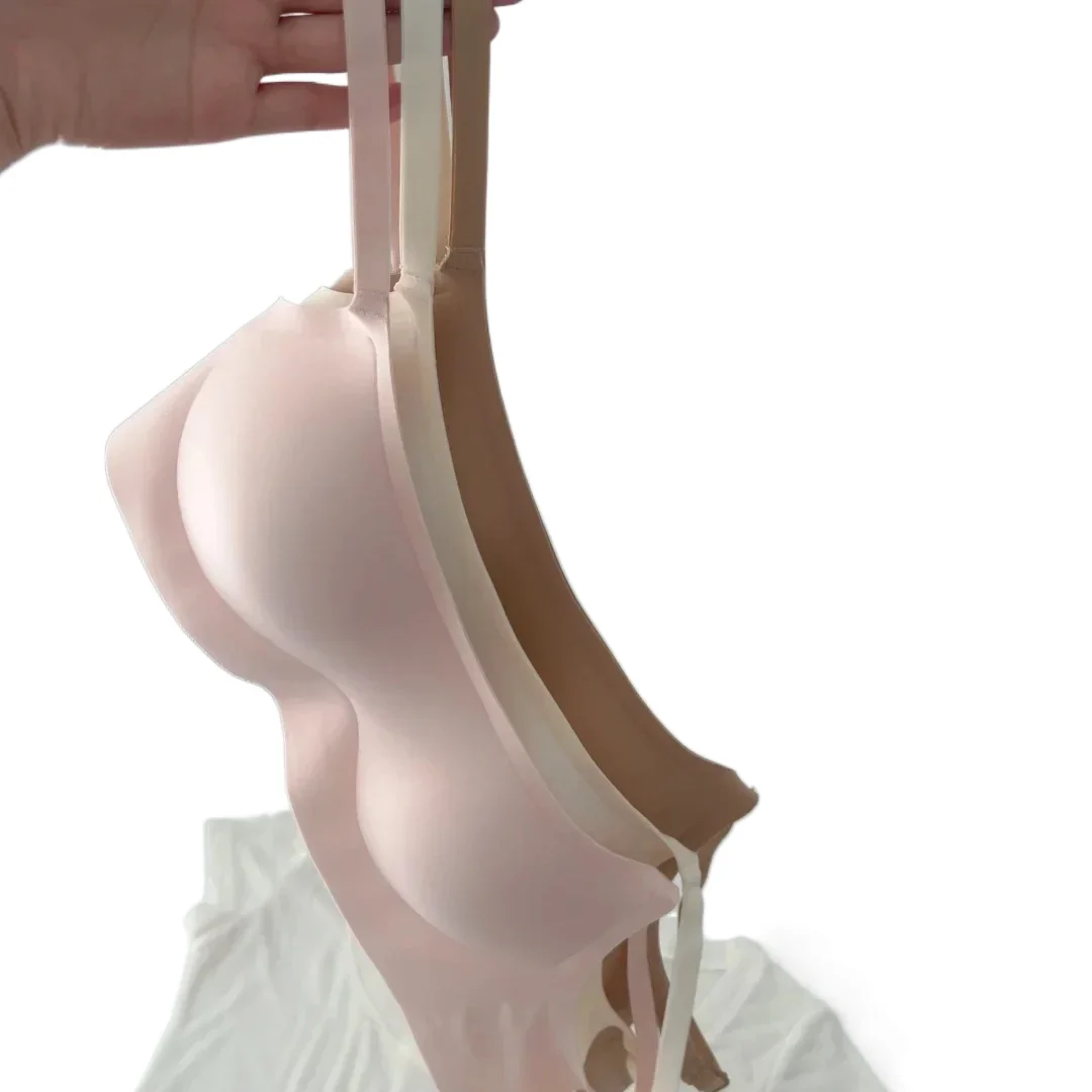 KUCLUT Silent Seamless Women's Breathable Thin One-Piece Converging Anti-Slip Invisible Bra Strap