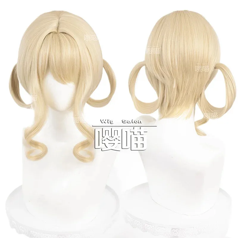 Nikki-Peluca de Cosplay de burbujas ligeras y aireadas, juego Infinity Nikki Cos, pelo corto amarillo, peluca de juego de rol para fiesta de Halloween + gorro gratis