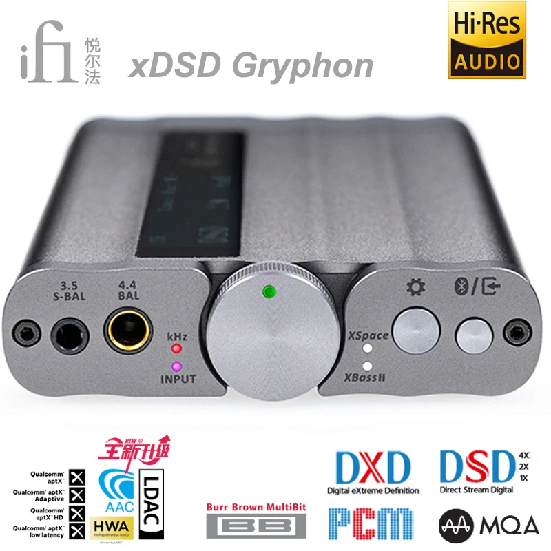 

2022 iFi xDSD Gryphon Ultra-Res Hifi Portable Balanced DAC & Headphone Amplifier Bluetooth 5.1 USB-C / S-PDIF 3.5mm Se 4.4mm Bal