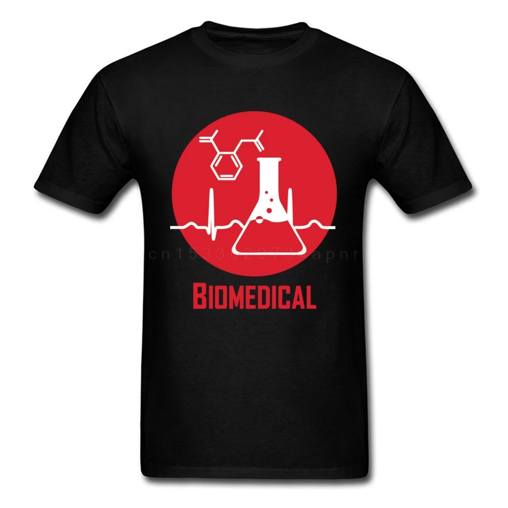 Biomedical T Shirts Men School Tshirt Fashion Black Red White Clothing 100% Cotton T-shirt Geek Chic Tops Tees Students Style