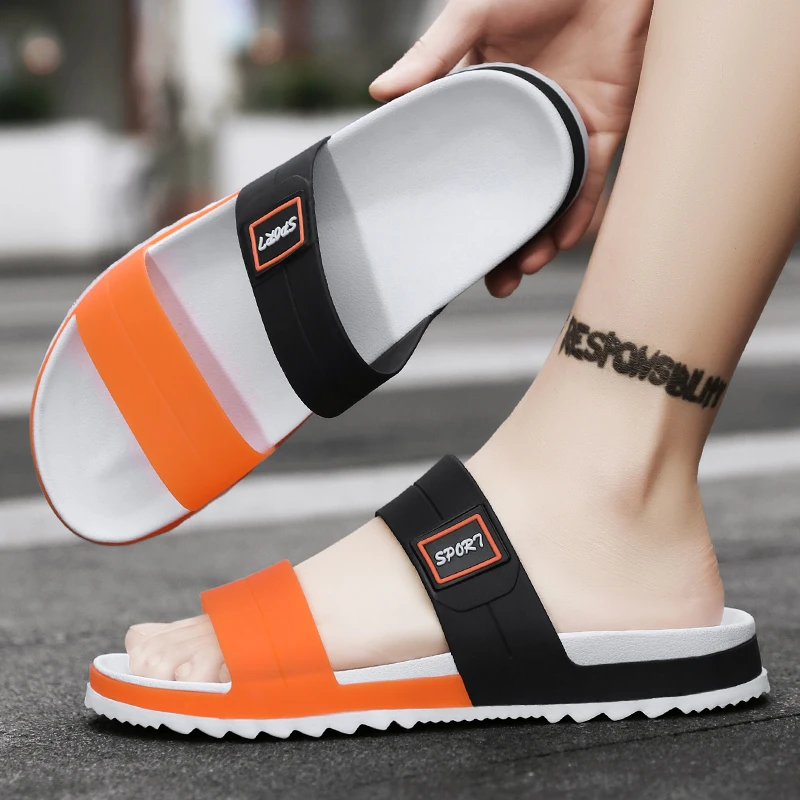 

Elegant Leisure Matching Summer Flat Sandals Unisex Flat Anti Slip Student Outdoor Daily Shoes