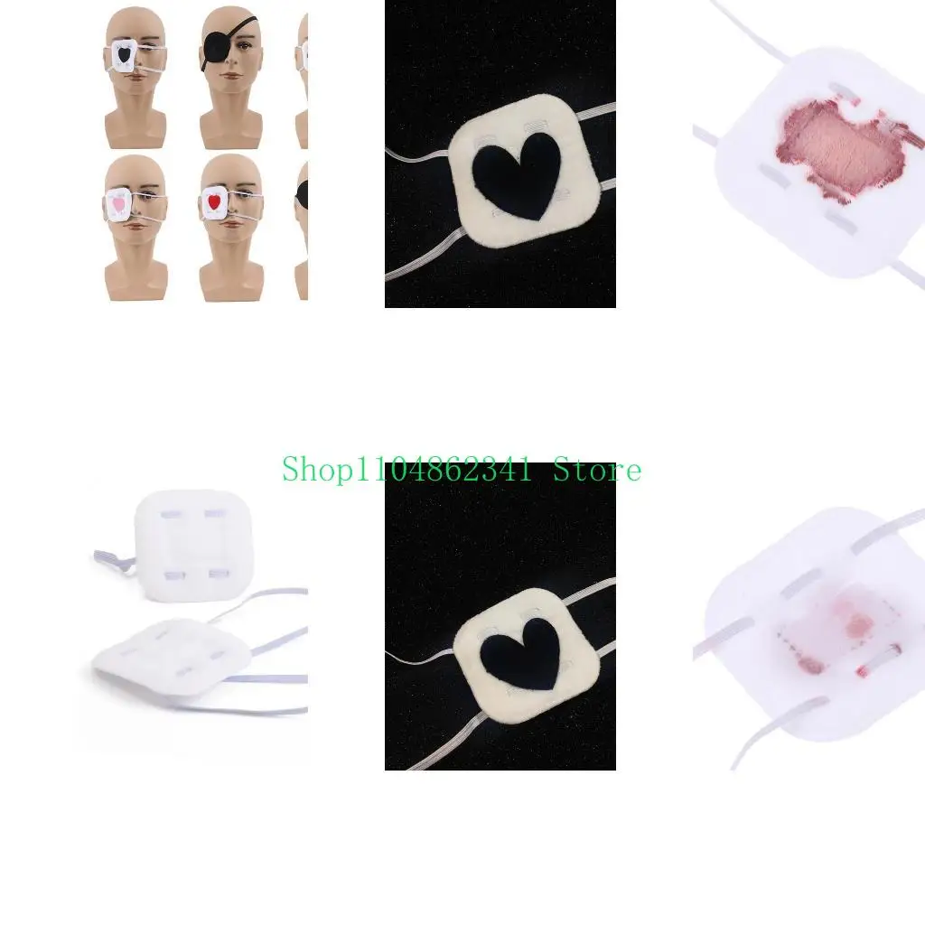 

5asd Heart Embroidery Single Eye Mask Blindfold Head Wear Lolita-Heart Eye Mask