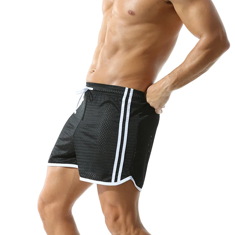 Men sports Shorts Drawstring Fashion Mesh Elastic pants Gym Light Quick Dry Breathable Casual Shorts Beach Surf Men Bottoms