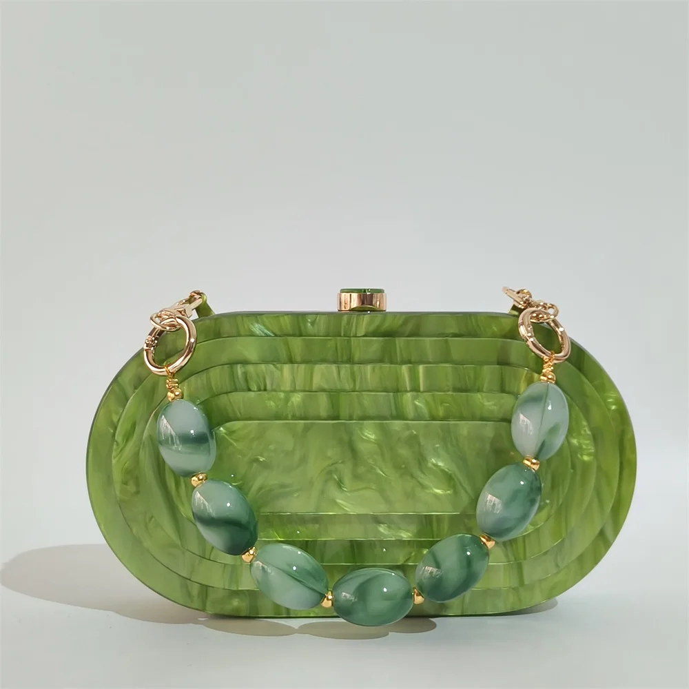 

Female Vintage Patchwork Acrylic Shoulder Crossbody Summer Fashion Handbag Women's Mini Purple Small Purse Clutches Evening Bag