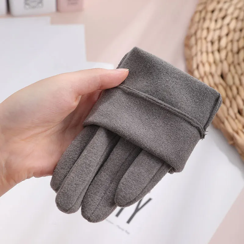 Jovem mulher luvas de inverno unidade proteção fria estudantes quentes esportes ao ar livre ciclismo tela toque luvas feminino bonito mittens t92