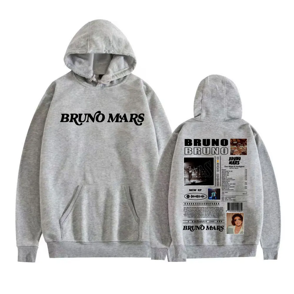 Rapero Bruno Mars álbum Tour Merch con capucha hombres mujeres moda Vintage Hip Hop sudadera manga larga Sudadera con capucha de gran tamaño ropa de calle