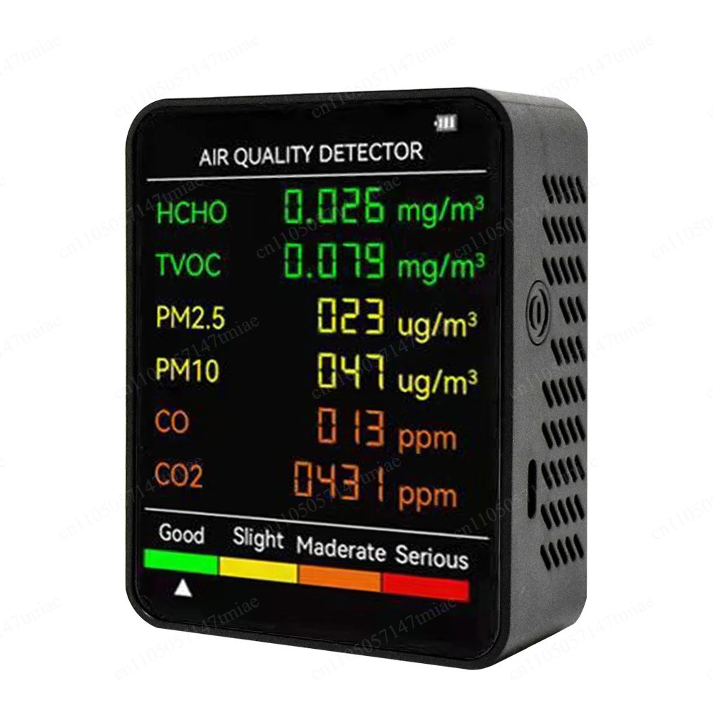Formaldehyde detector 6 in 1pm2.5 carbon dioxide detector TVOC monitoring CO2 air quality monitor