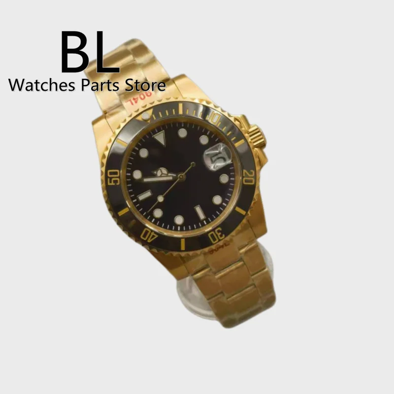 BL 40mm Full Gold Case Men\'s Mechanical Watch Sapphire Glass Jubilee Strap Waterproof Business Watch Men Relogio Masculino