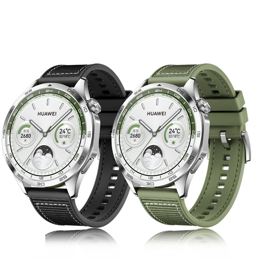 Ремешок силиконовый нейлоновый для смарт-часов Huawei Watch GT 4 46 мм