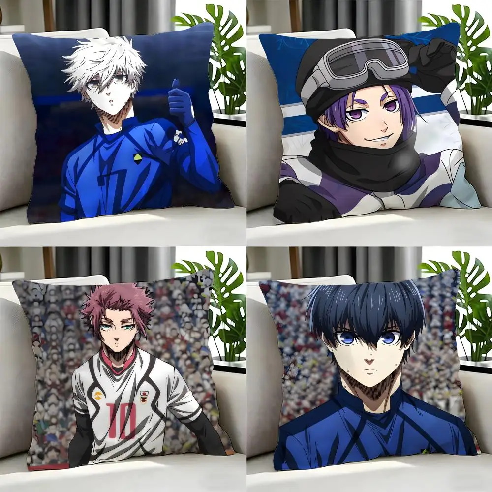 Anime BLUE LOCK Cushion Cover Cushion Cover Set 4Pcs 50x50 45x45 40x40 Pillowcase Decorative Sofa Home Decor
