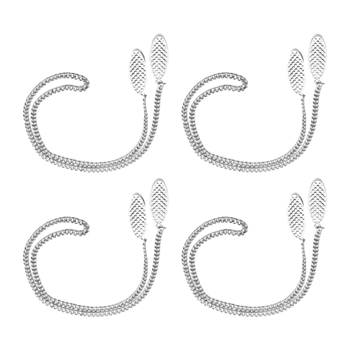 4 قطعة سلسلة منديل حامل مناديل مقاطع المناديل سلسلة مرنة الحبل الرقبة حزام لكبار السن الكبار الأطفال GSY