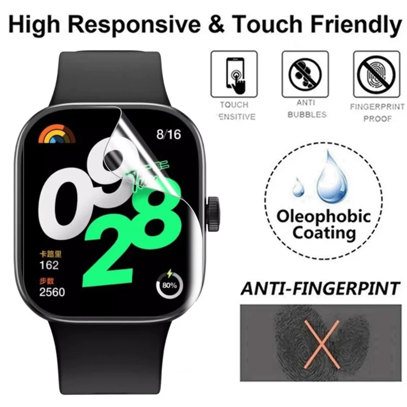 1-5PCS Hydrogel-Schutzfolie für Redmi Watch 6, klare weiche TPU-Schutzfolien, Displayschutzfolie für Xiaomi Redmi Watch 4 5 6 – Detail 12