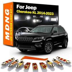 MDNG 16Pcs Interior Map Dome Light LED Bulbs Kit For Jeep Cherokee KL 2014 2015 - 2017 2018 2019 2020 2021 2023 Sun Visor Lamp