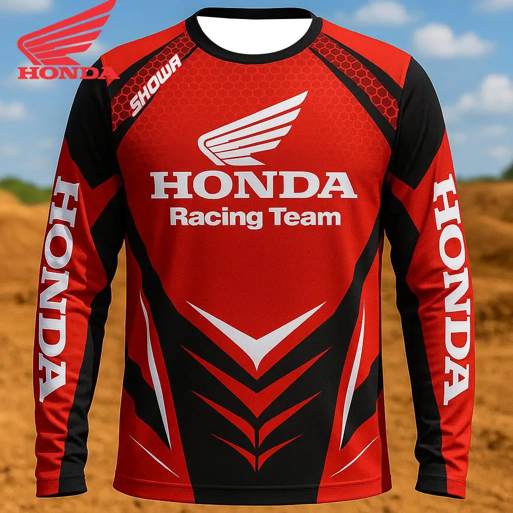 

Honda long-sleeve T-shirt, breathable quick-dry clothing, a sports shirt suitable for off-road riders and mountain bikers