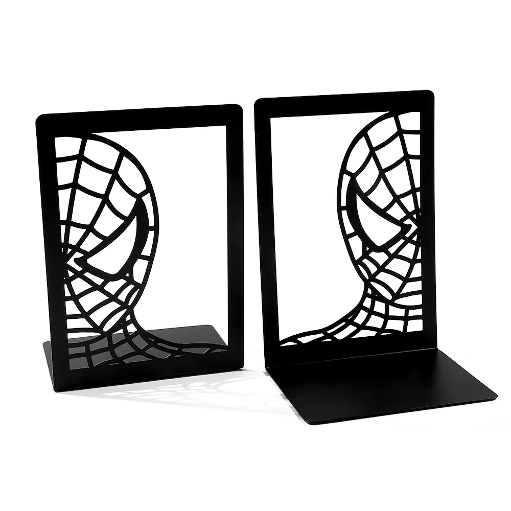 Disney Marvel Spiderman Mask Bookends for Shelf Desk Decor Men Boys Fans Decorative Book Ends Books Holder Accessories Gifts