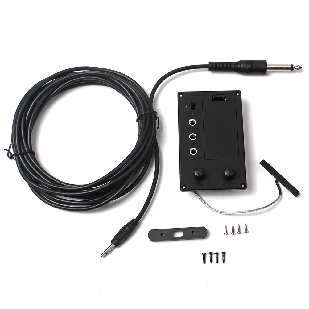 

1 Set Violin Equalizer EQ Violin Silent Mute Pickup Preamp Equalizer Violin Accessory with Violin Pickup Cable (Black)