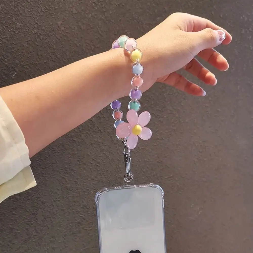 جديد معكرون اللون الهاتف الخليوي سحر الحبل زهرة مطرز شريط للرسغ قضية الهاتف المحمول قلادة مكافحة خسر باليد سيارة المفاتيح #2
