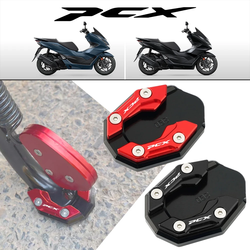 2023 nova motocicleta cnc kickstand pé suporte lateral extensão ampliador almofada para honda pcx 160 150 125 pcx150 pcx160 pcx125