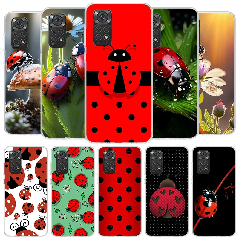 Insect Seven-Star ladybug Cover Phone Case For Xiaomi Redmi Note 13 12 11 10 Pro Plus 12S 11S 11T 11E 10S 9 9S 8 8T 7 Soft Funda