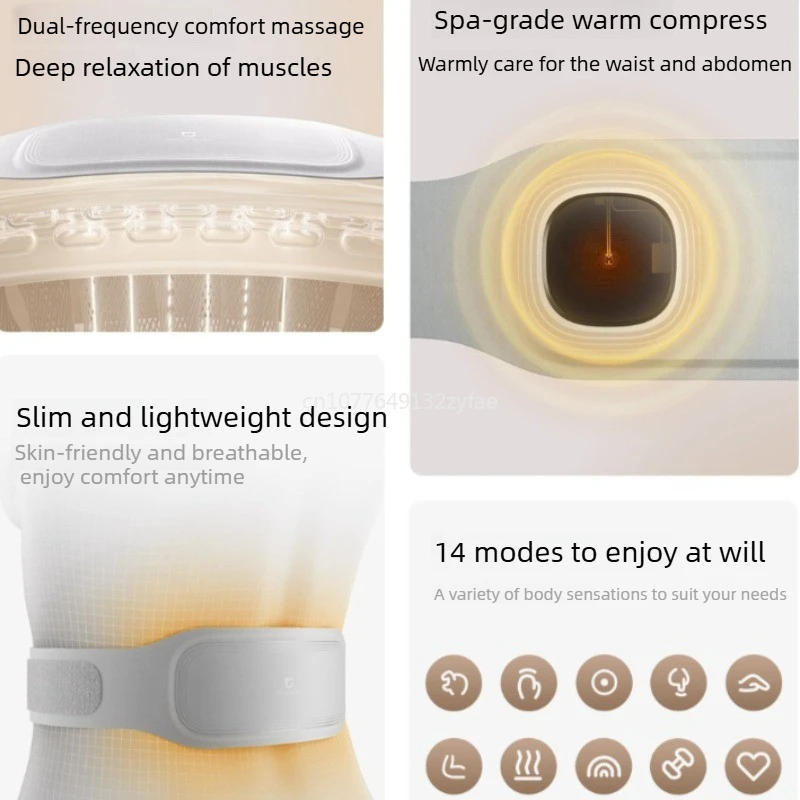 Xiaomi Intelligent Waist Massager EMS Version Dual Frequency Pulse Support Belt Vibration Hot Compress SPA Relax Instrum Gift