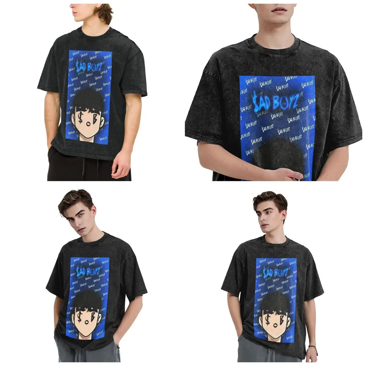 Junior H Sad Boyz Corridos Tumbados Mexico Hip Hop Short Sleeve T-Shirts Washed Tops Tees Streetwear T Shirt for Men woman