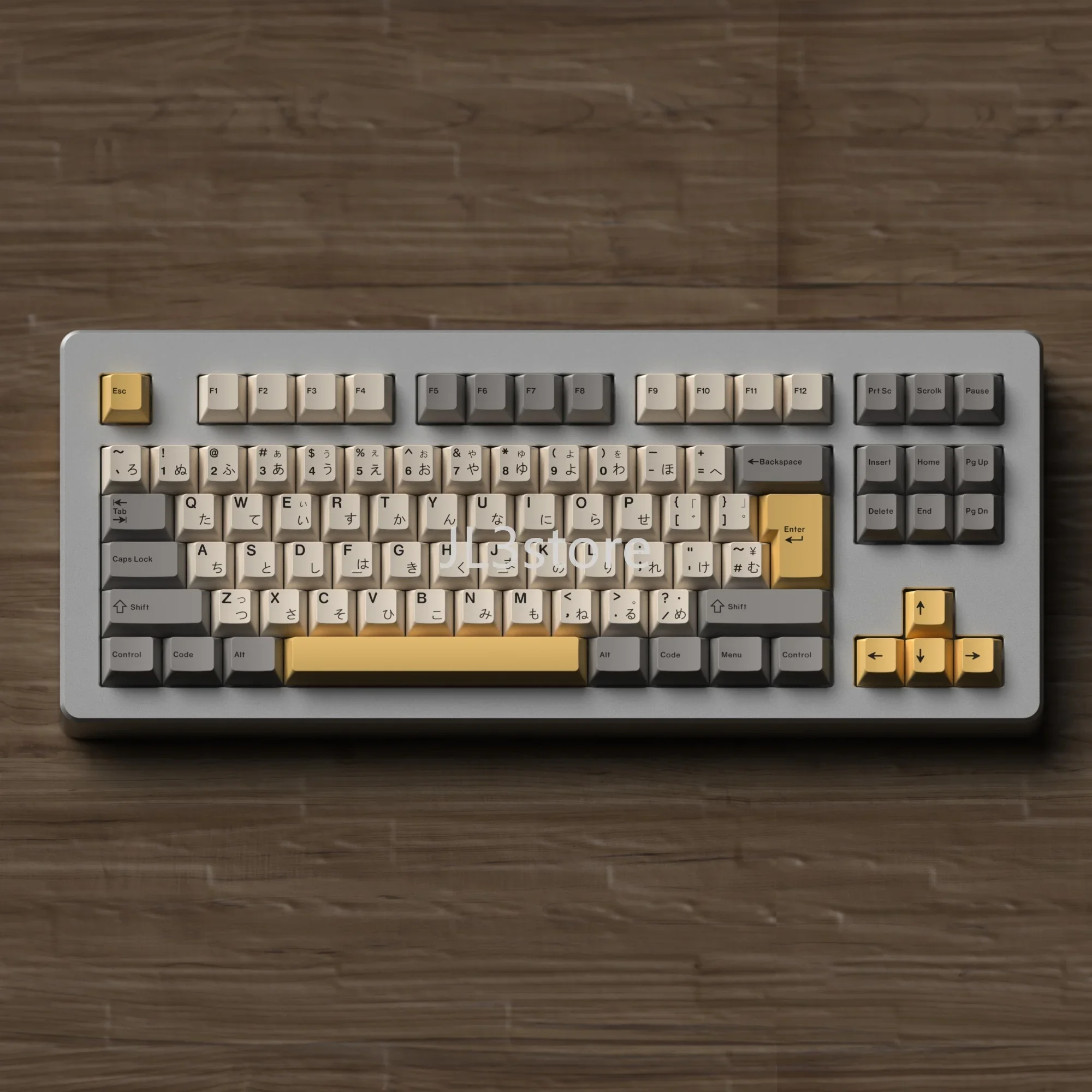 

English Japanese PBT Sublimation Milk Grey Yellow Original Height 68 980 87 Customized Keycaps