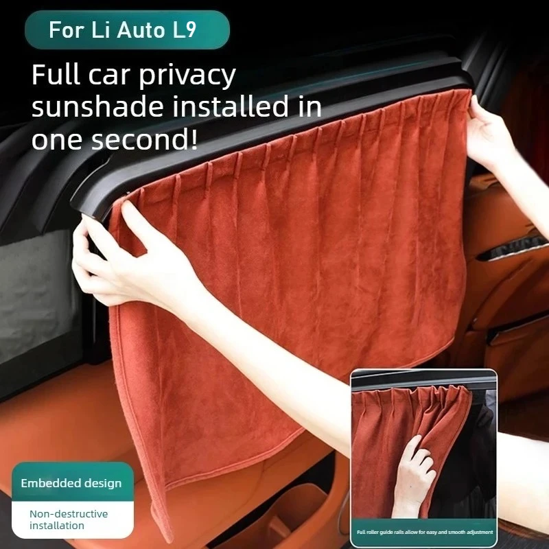 For Li Auto L9 Car Window Insulation Sunshade Window Shade for Travel Nap Night Camping Textile Crafts Privacy Curtain Set