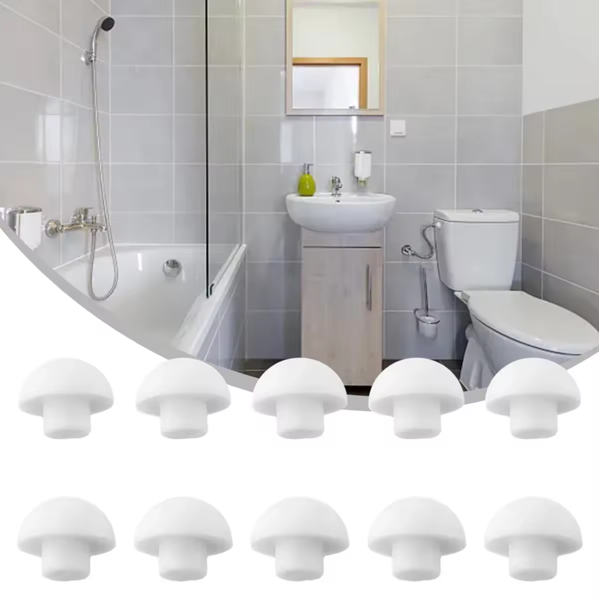 10 Uds. Parachoques para asiento de inodoro, cubierta superior para asiento, tapón de cojín, juntas de accesorios de baño blancas
