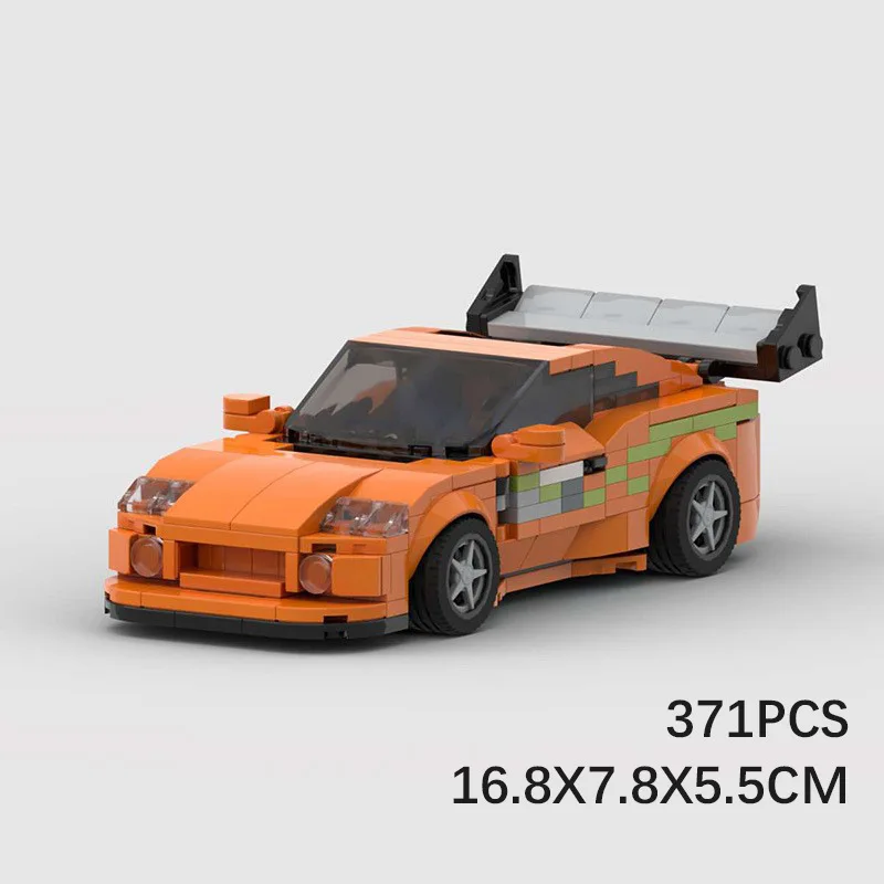 

MOC Fast & Furious MK4 Supra City Technical Car Speed Champion Sports Racing Bull Demon King Vehicle Building Blocks Toys Gofts