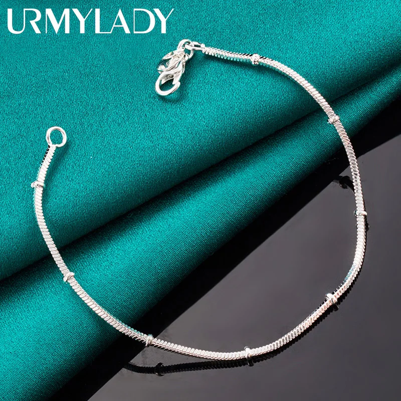 

URMYLADY 925 Sterling Silver Snake Chain Bracelet For Women Men Fashion Wedding Party Gift Jewelry