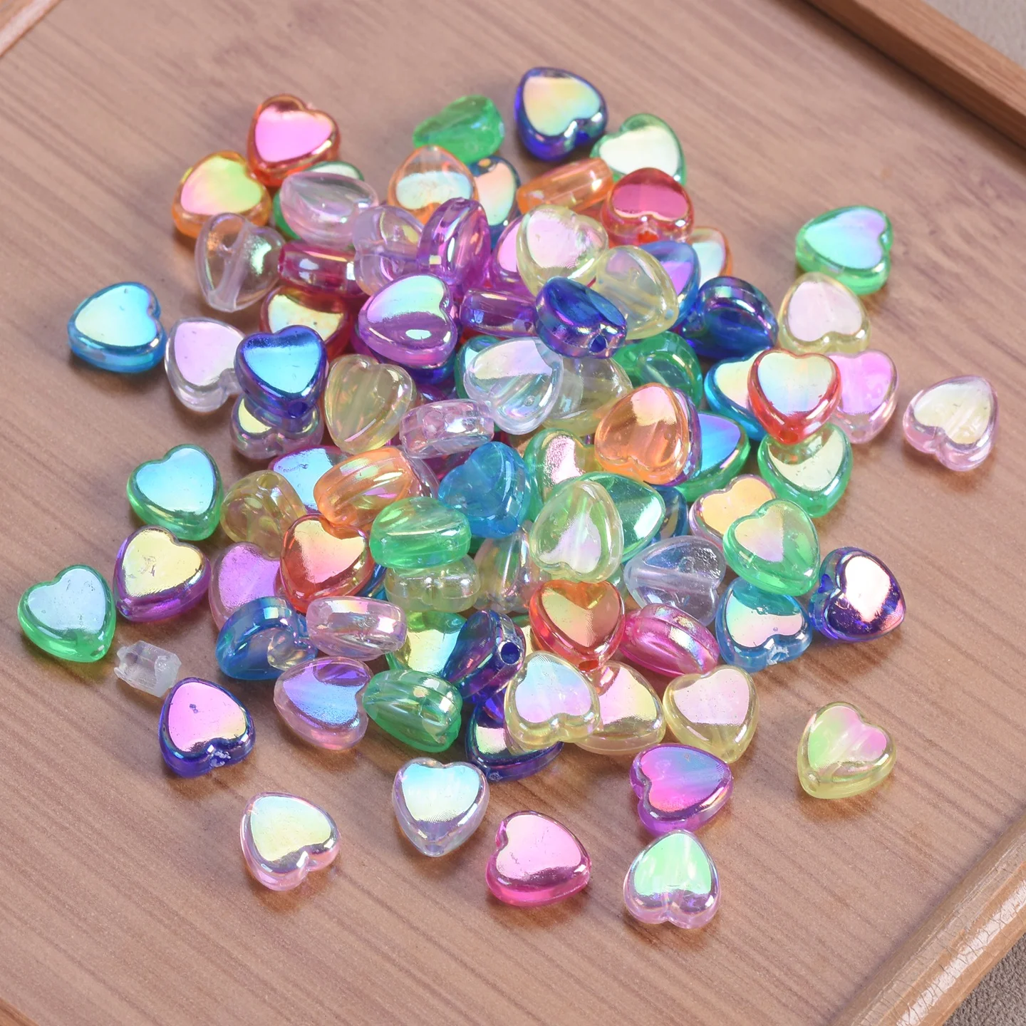 

100pcs Heart Shape 9x8mm Colorful Resin Plastic Loose Beads Wholesale lot Crafts Findings for DIY Jewelry Making