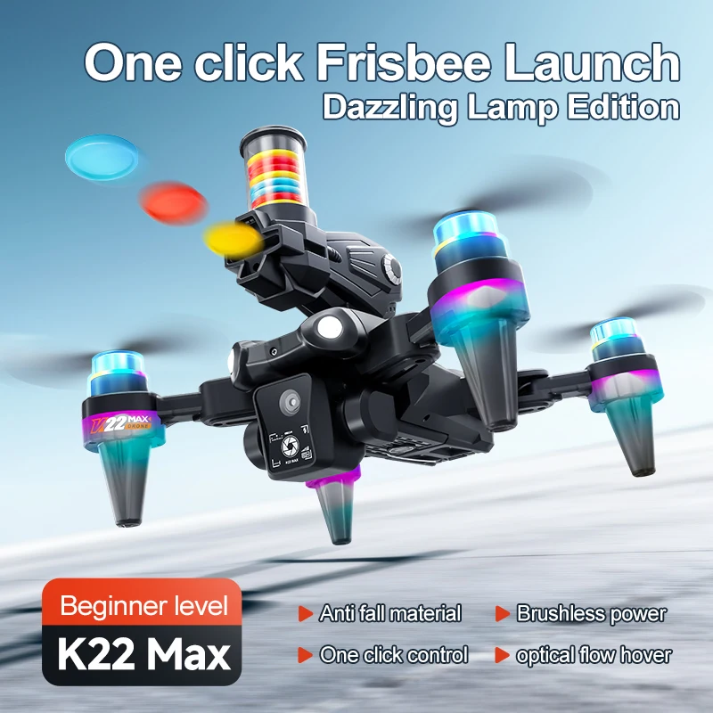 New K22 MAX Professional Drone HD Dual Camera Frisbee Launch Brushless Motor 2.4Ghz Remote Control Quadcopter Toy for Kids Gift