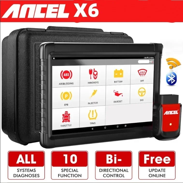 Original Ancel X6 OBD2 Auto Diagnostics Scanner Tool Professional Scanner SRS DPF Car Diagnostic Tool