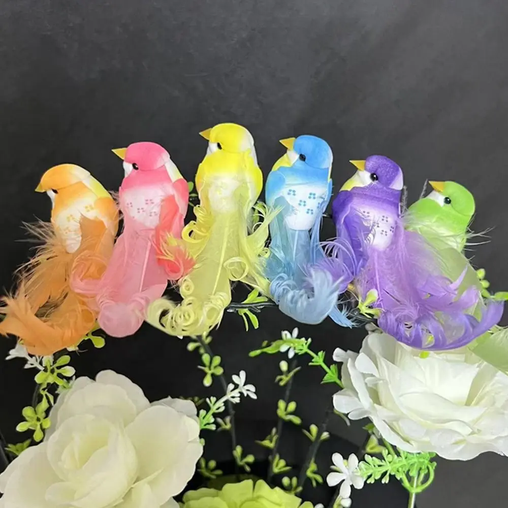 

Long Tail Simulation Bird Colorful Six Colors Artificial Bird With Clip Home Decoration Foam Bird Outdoor Decoration