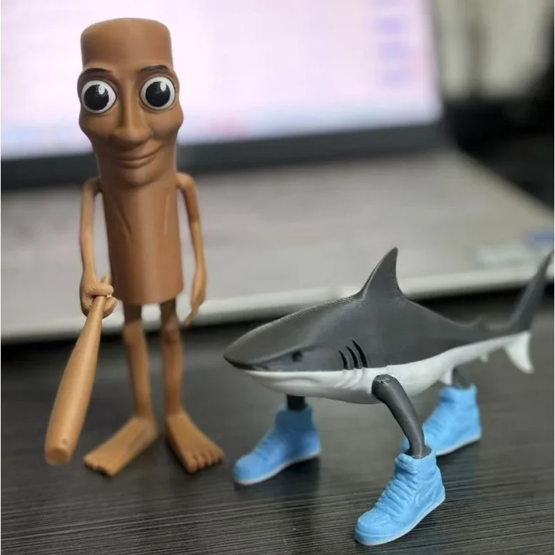 Shark Figurine Tungtungsahur Figure Desktop Decoration Key Chain  Articulated Tralalero Tralala Figure Ornament Funny Doll 3D Pr