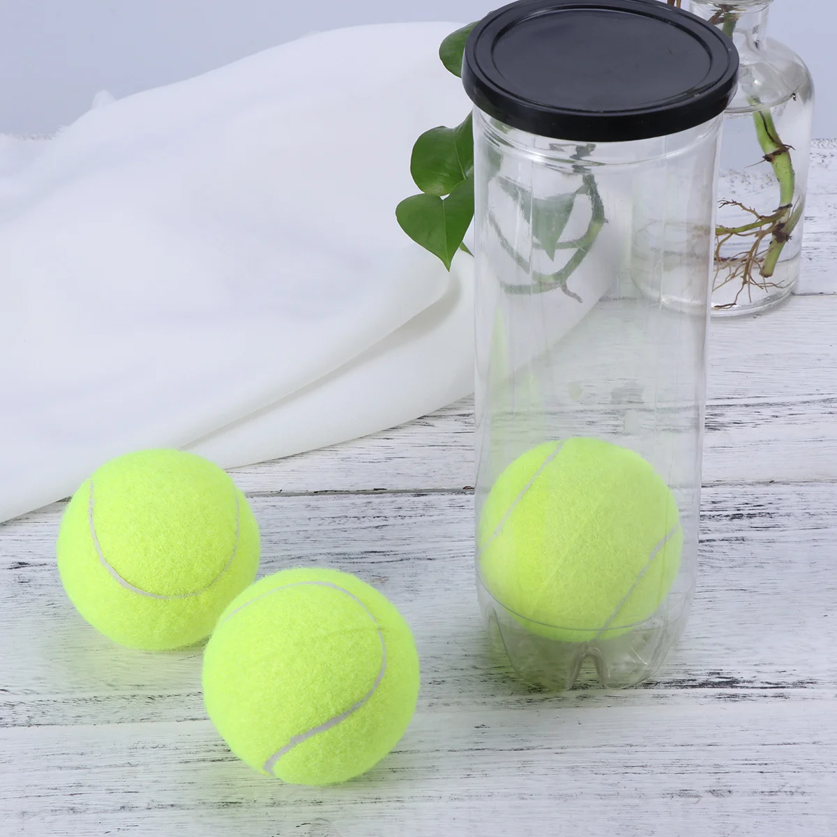 

3Pcs Tennis Balls Can Professional Level Performance Deep Elastic Seams Crack Resistant Ideal for Machine Drills Dogs Cats