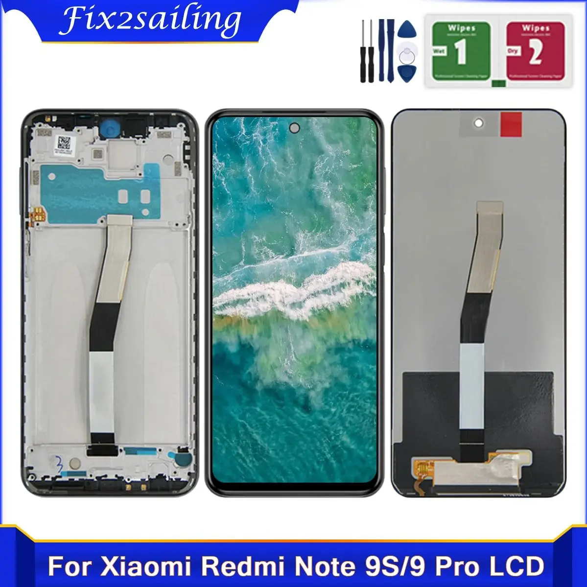 AAA+ For Xiaomi Redmi Note 9S Display For Redmi Note 9 Pro LCD Touch Screen Digitizer Replacement Parts M2003J6A1G M2003J6B2G