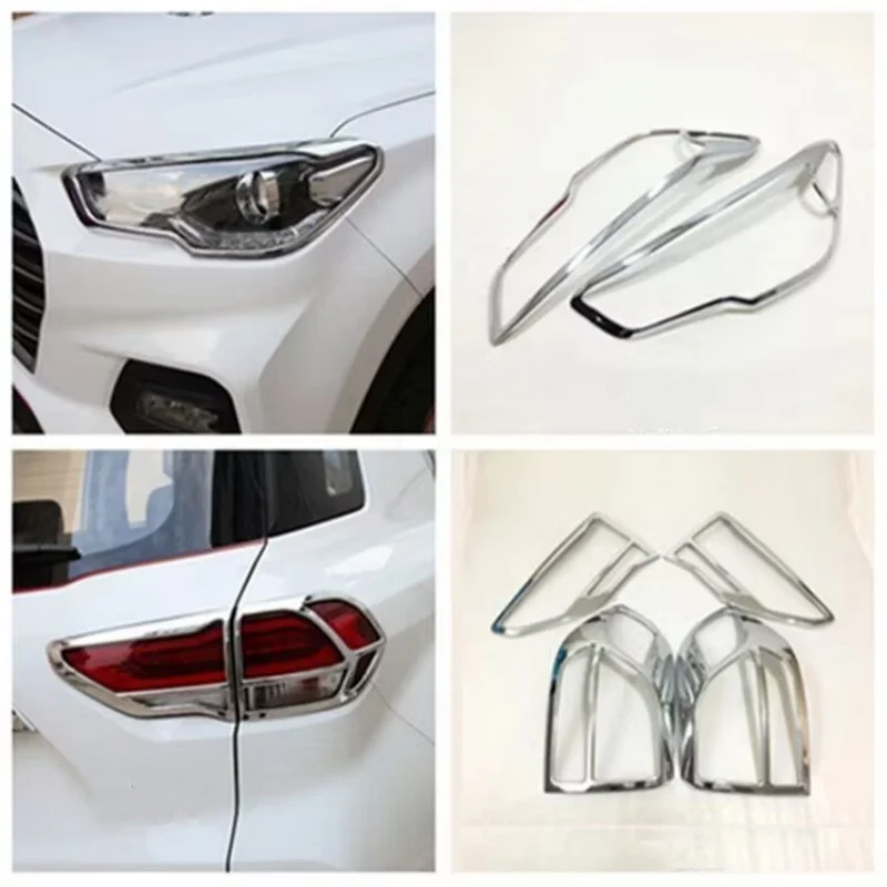 

For Hyundai IX35 2018 2019 2020 Car Detector ABS Chrome Cover Trim Back Tail Rear Light Lamp Frame Parts Eyebrow