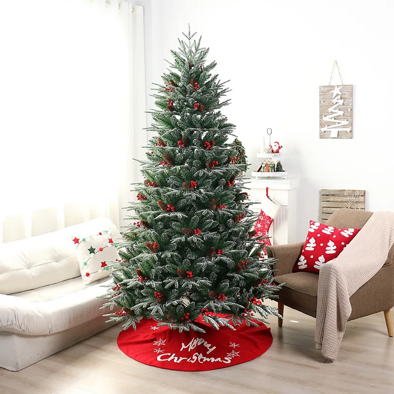 White Tipped PE PVC Artificial Automatic Christmas Tree Shopping Mall Decoration