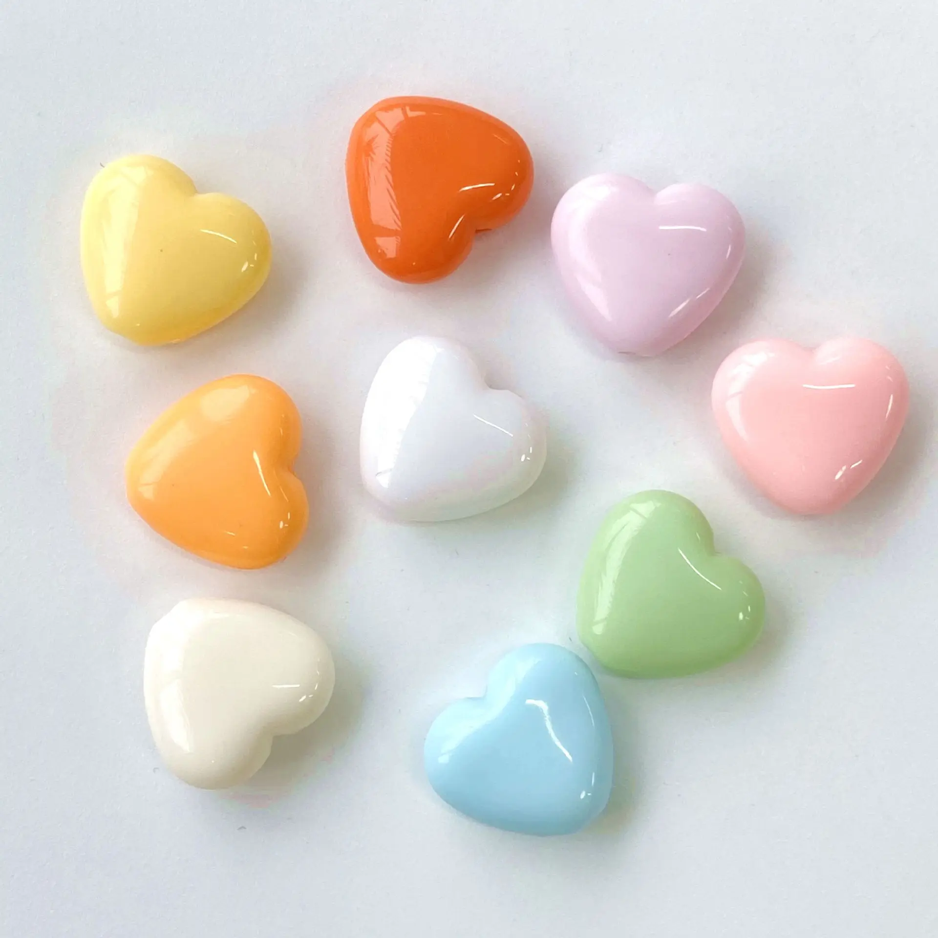 30/50/100Pcs, 12*14mm, Acrylic, Loose Beads, Love, Piercing, DIY, Jewelry Making Materials, Jewelry Accessories - view 2