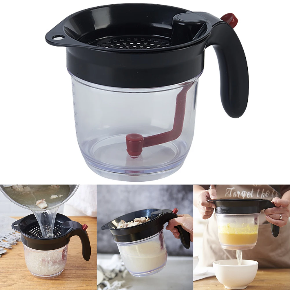

Gravy Grease Separator with Bottom Release Soup Residue Oil Filter Multifunctional Plastic Fat Separator Kitchen Tool
