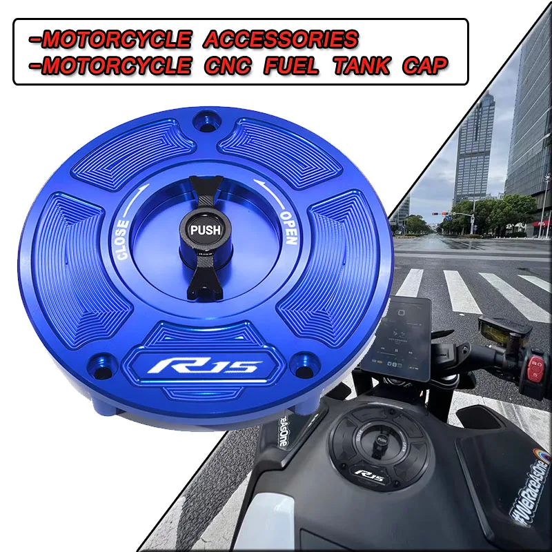 LOGO YZF-R15 For YZF YZF-R15 YZF R15 R15 V3.0 V2 V3 ABS  Motorcycle Cover Quick Gas Box Cover ,CNC Motorcycle Fuel Tank Cover