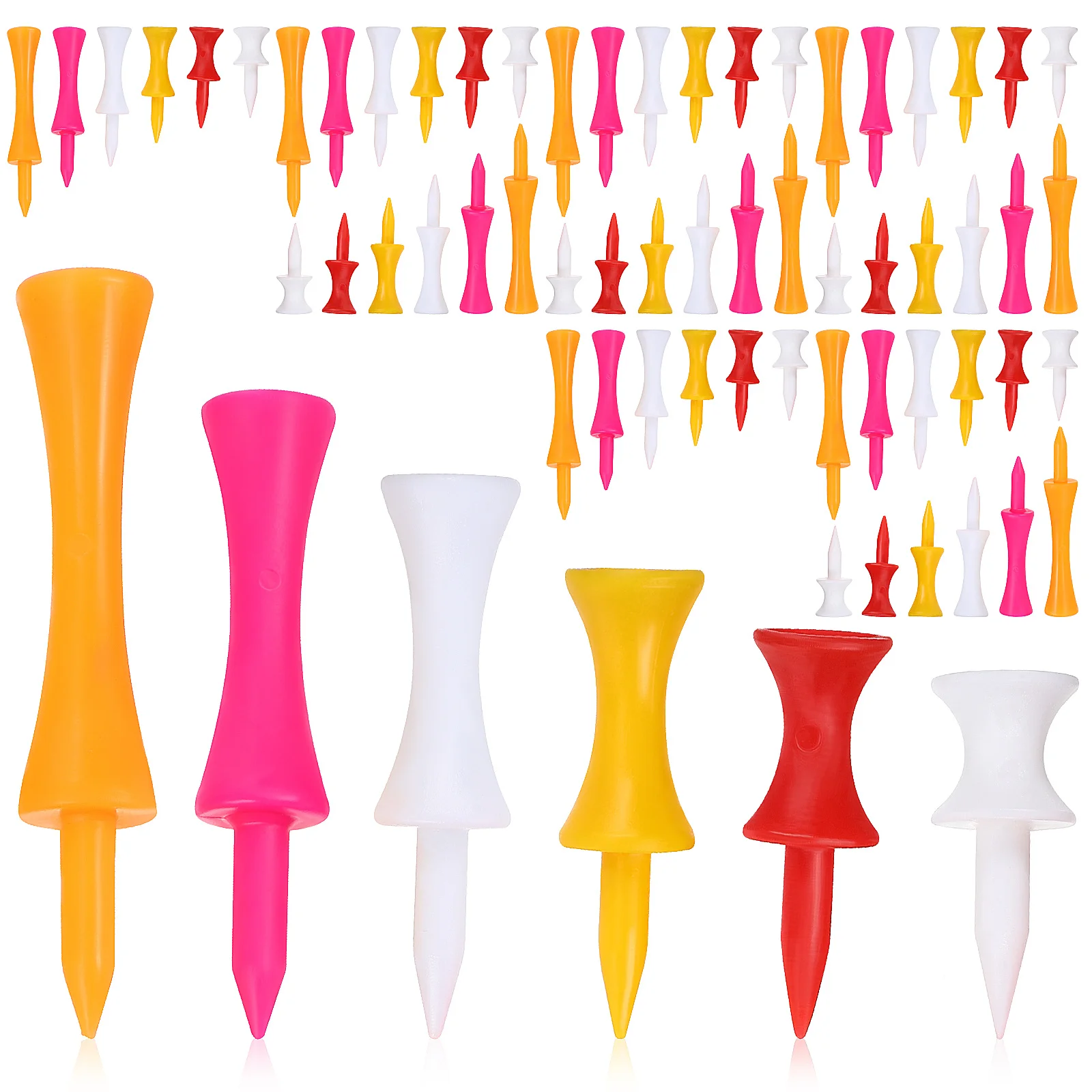 

120 pcs Castle Tees 6 Colors Plastic Golf Ball Practice Stands For Indoor Outdoor Training Golf Accessories Tool