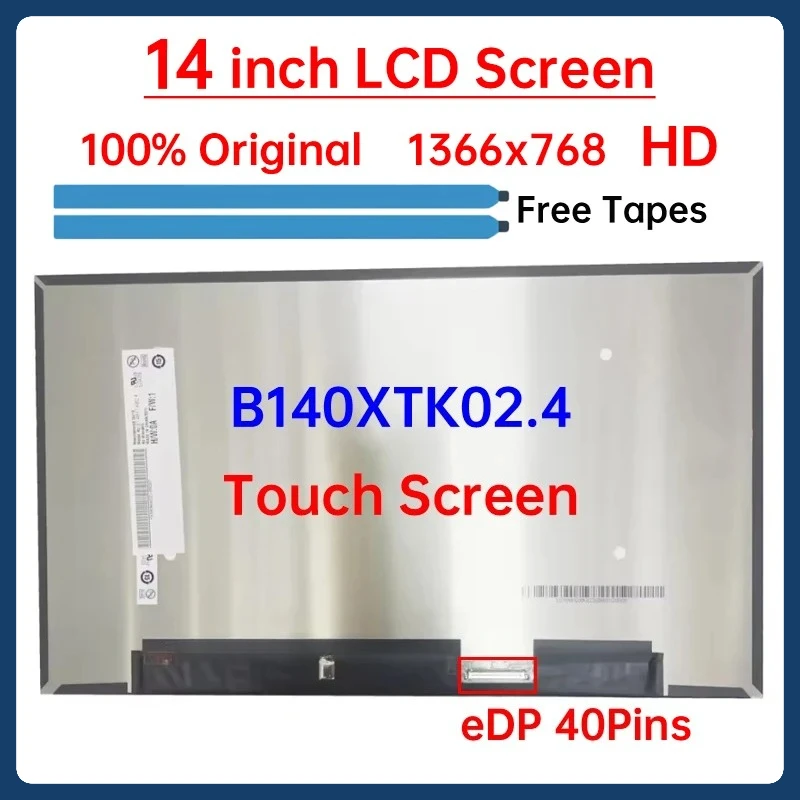 14 Inch Laptop LCD Touch Screen B140XTK02.4 For HP Chromebook x360 14b-cd 14b-cd0213ng Display Matrix Panel Replacement 1366x768