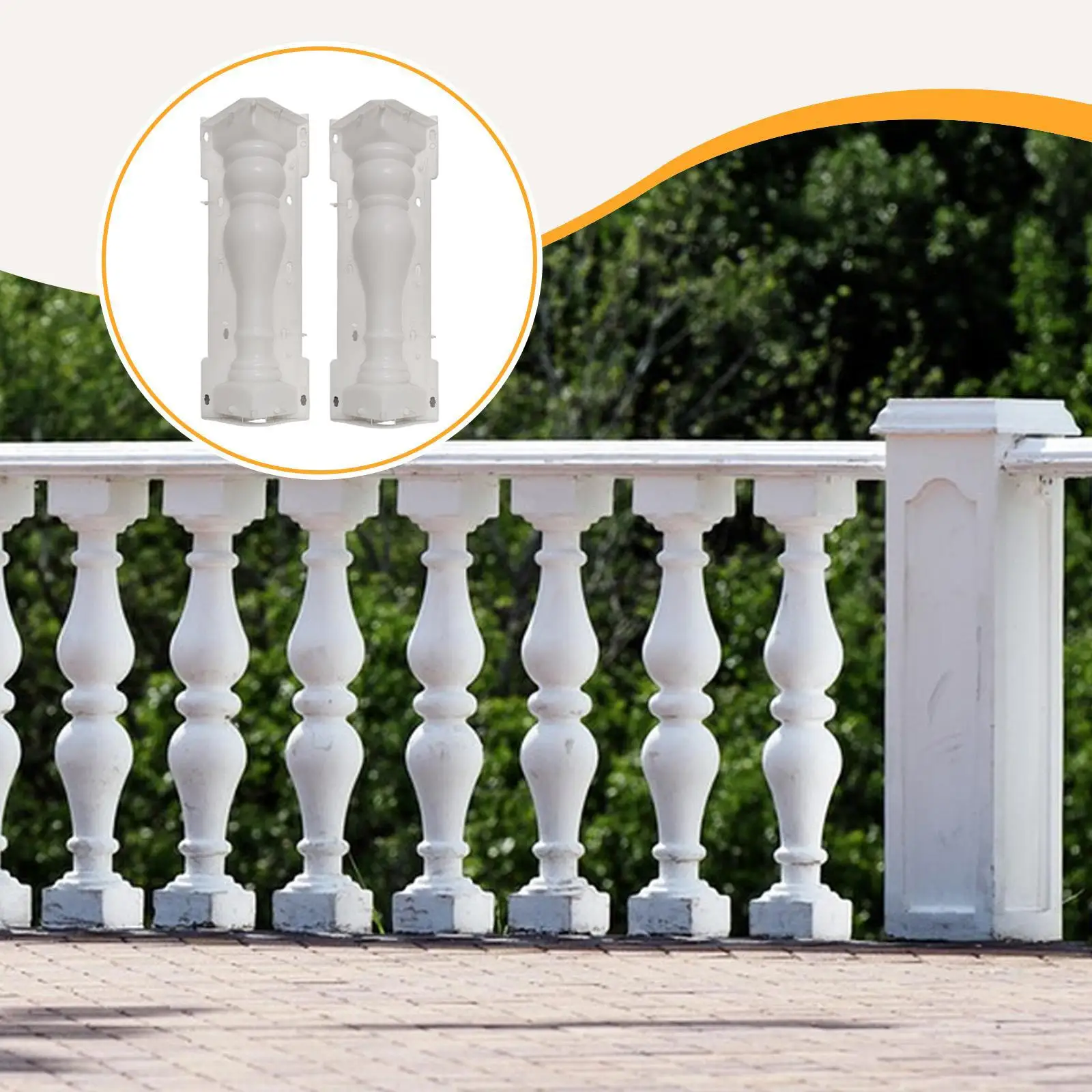 Roman Column Model Cement Cast Model Concrete Balustrades Model Plaster Rail DIY PP Material Reusable Suitable for Park Path