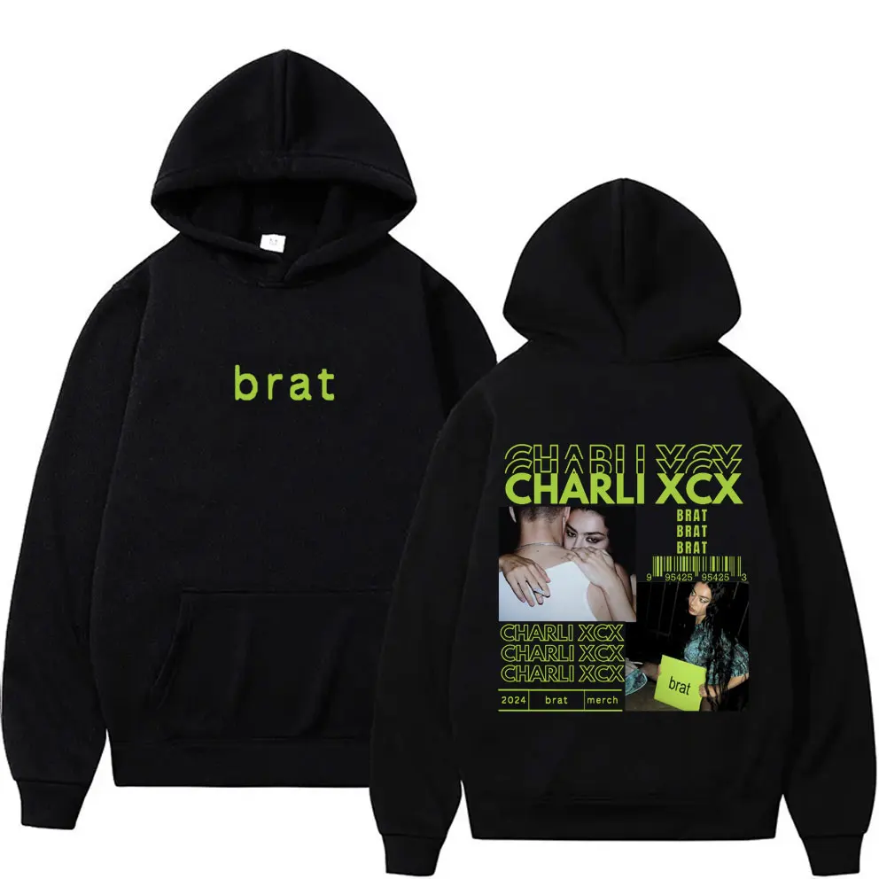 Singer Charli XCX Brat Album Graphic Hoodie Men Women Clothing Fashion Casual Sweatshirt Hip Hop Hoodies Oversize Y2k Streetwear