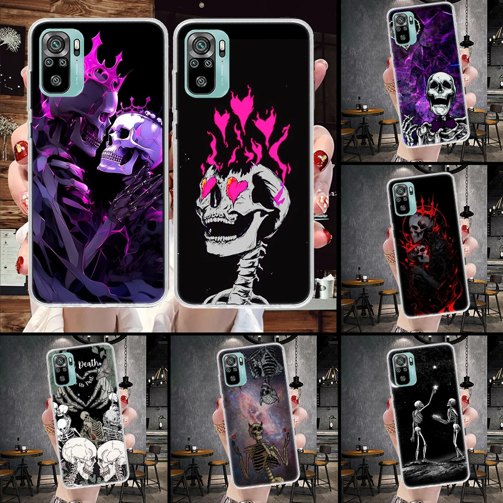 Anatomy Skeleton Heart Lovey Kiss Soft Phone Case For Xiaomi Redmi Note 12 12S 13 11 11S 10 10S 11T 11E Pro Plus 9 9S 8 8T 7 She